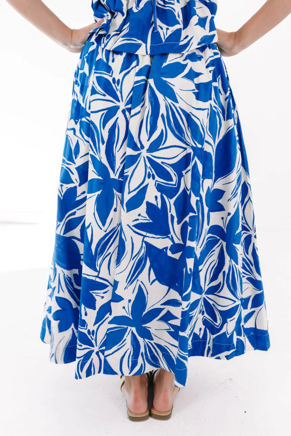 Catch A Flight Midi Skirt - Blue sold by The Impeccable Pig product image thumbnail 4