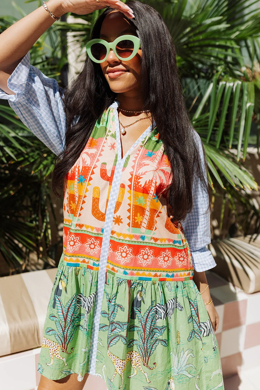 Palm Party Dress - Multi sold by The Impeccable Pig