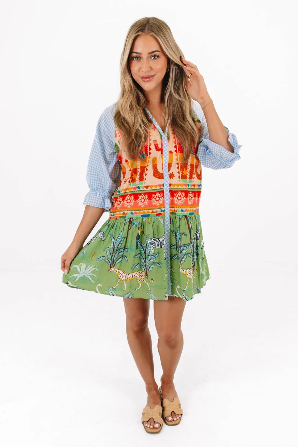 Palm Party Dress - Multi sold by The Impeccable Pig product image thumbnail 4