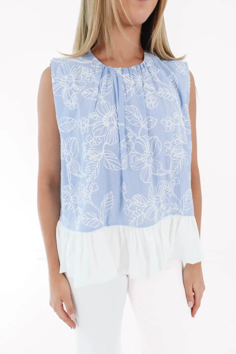 Written In The Sky Top - Blue Stripe sold by The Impeccable Pig