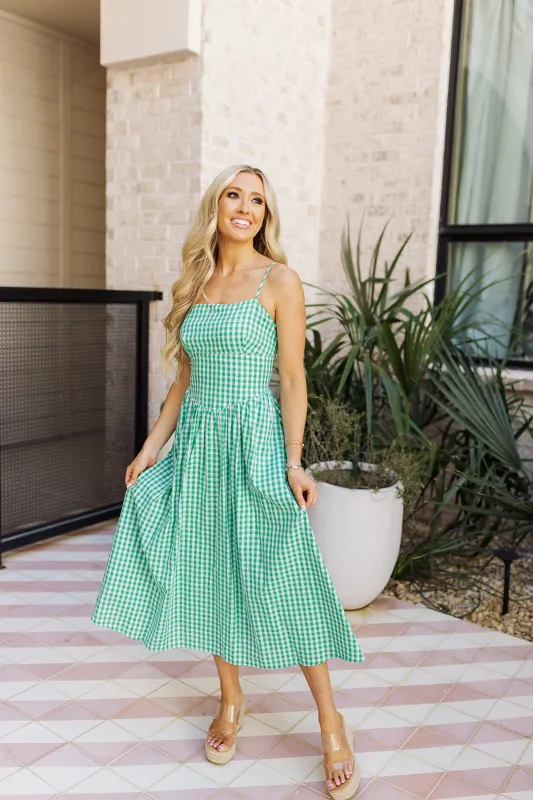 Luck's On Your Side Midi Dress - Green made by TCEC