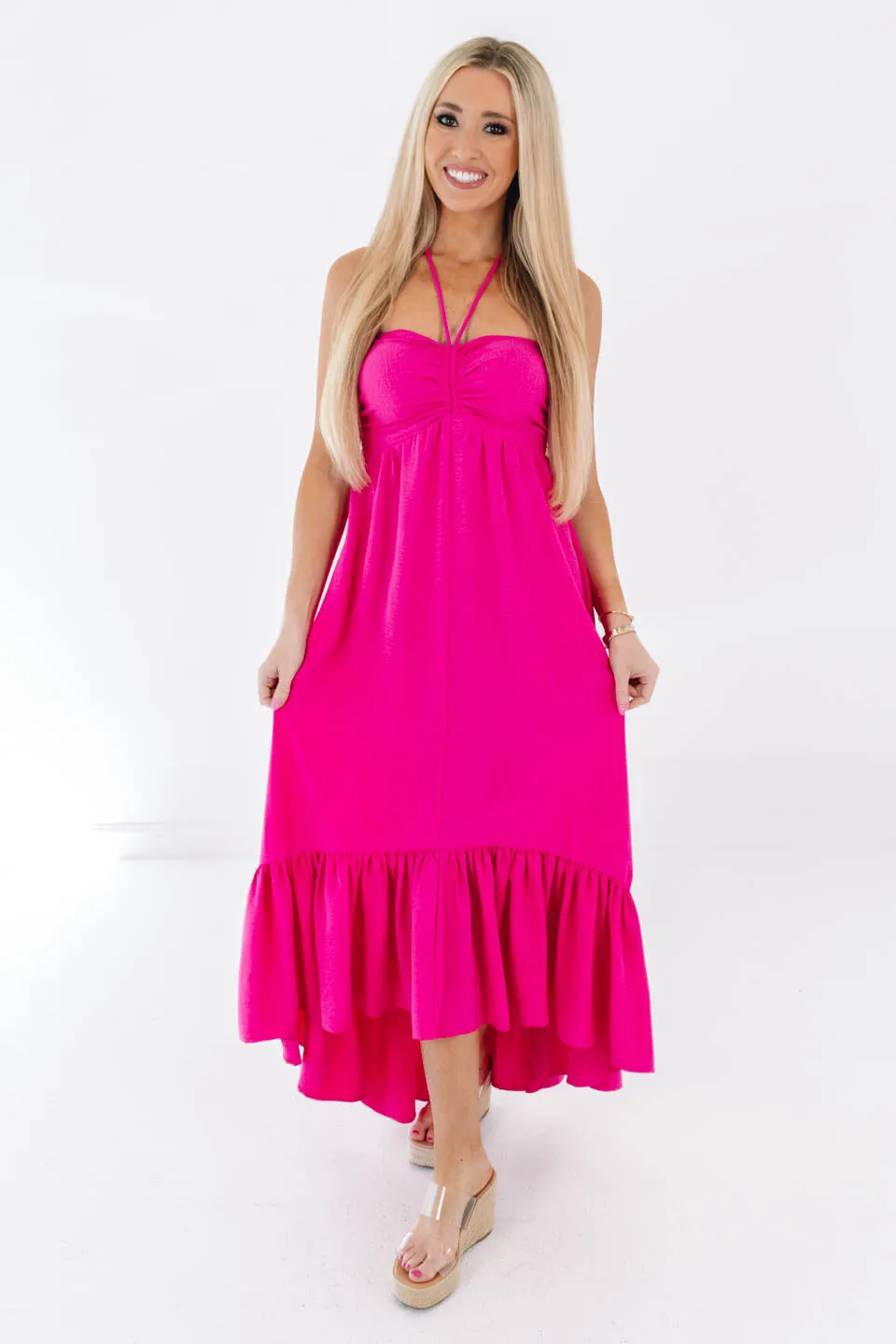 Can’t Miss Her Midi Dress - Hot Pink sold by The Impeccable Pig product image thumbnail 2