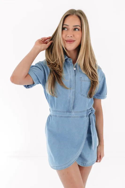 Next Trick Dress - Denim made by MABLE