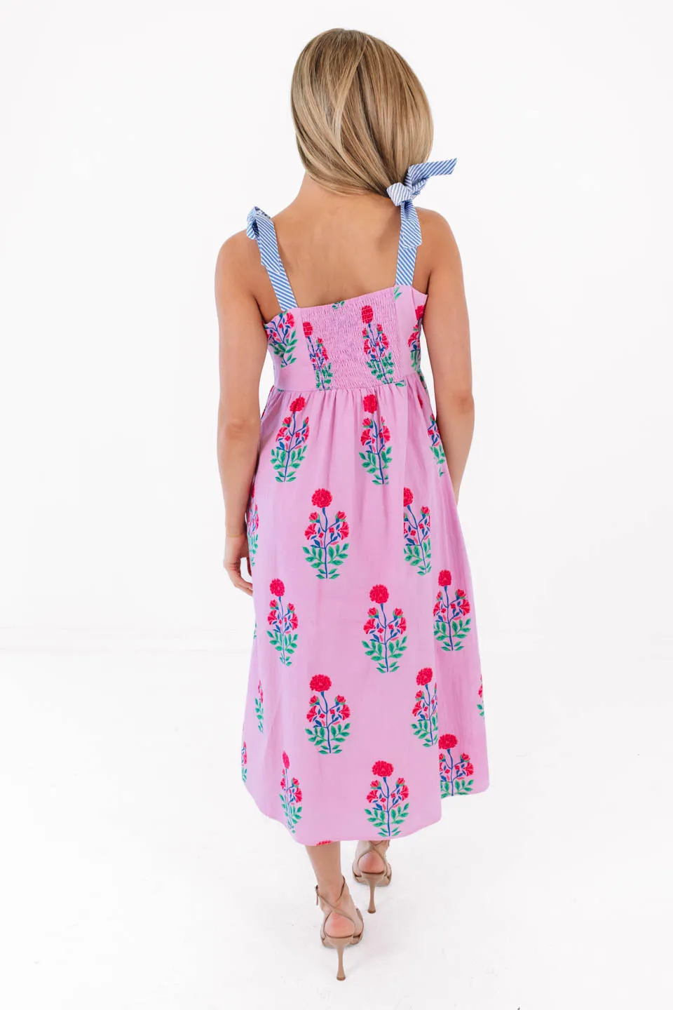 Happy Hydrangeas Midi Dress - Pink sold by The Impeccable Pig product image thumbnail 4