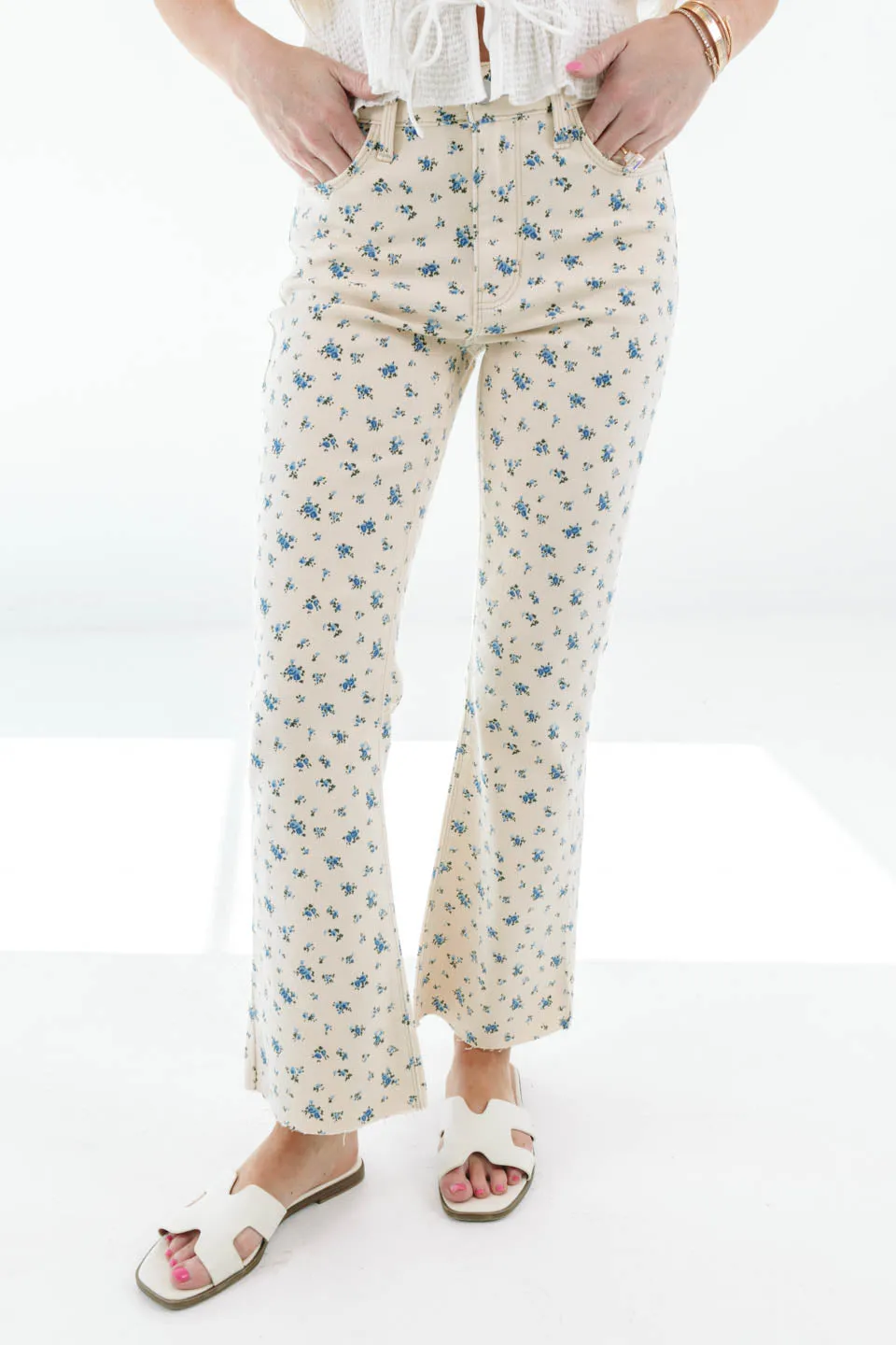 My Day Off Jeans - Beige Floral sold by The Impeccable Pig product image thumbnail 2