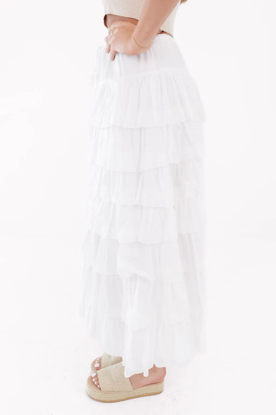 Such A Flirt Midi Skirt - White sold by The Impeccable Pig product image thumbnail 3