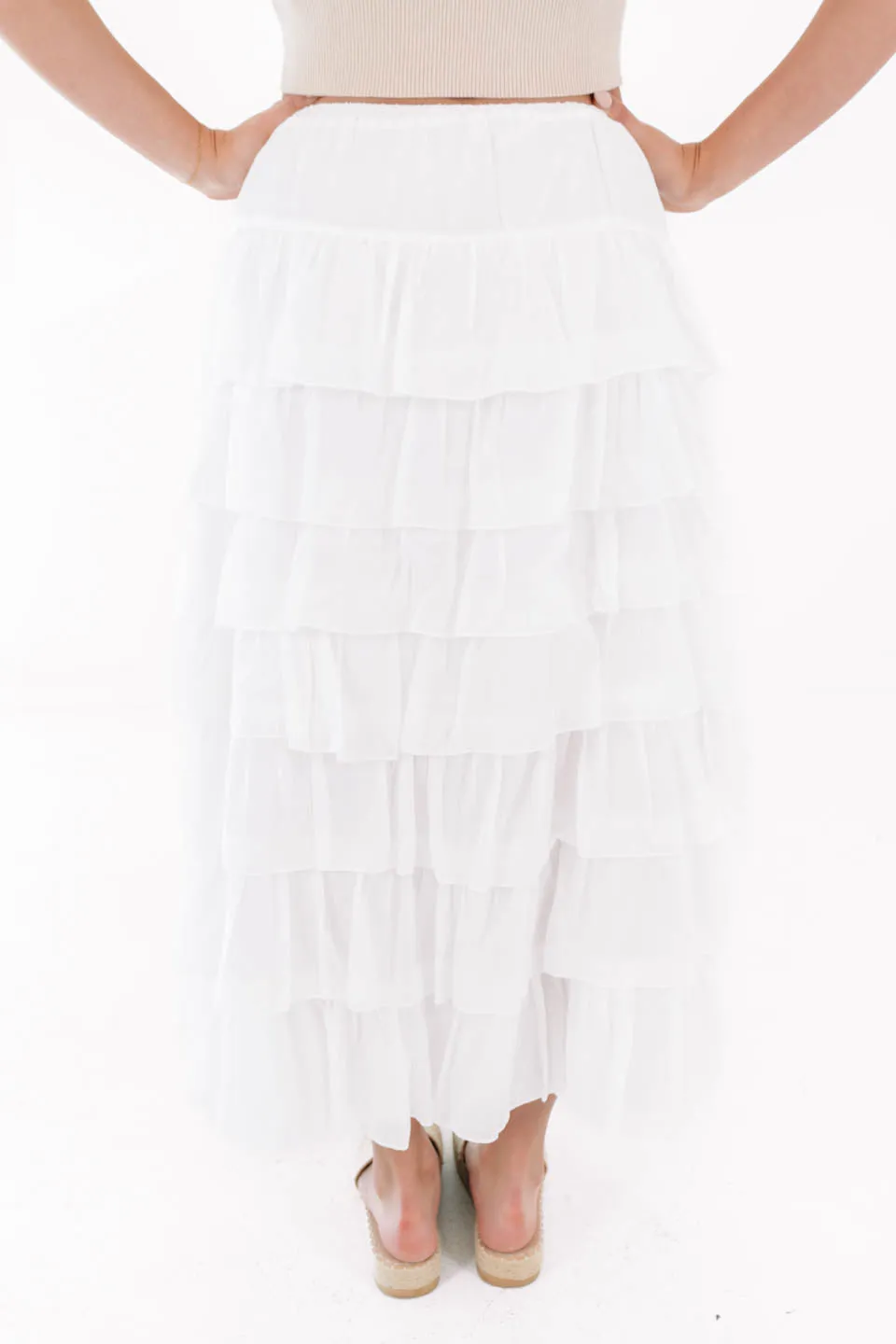 Such A Flirt Midi Skirt - White sold by The Impeccable Pig product image thumbnail 4