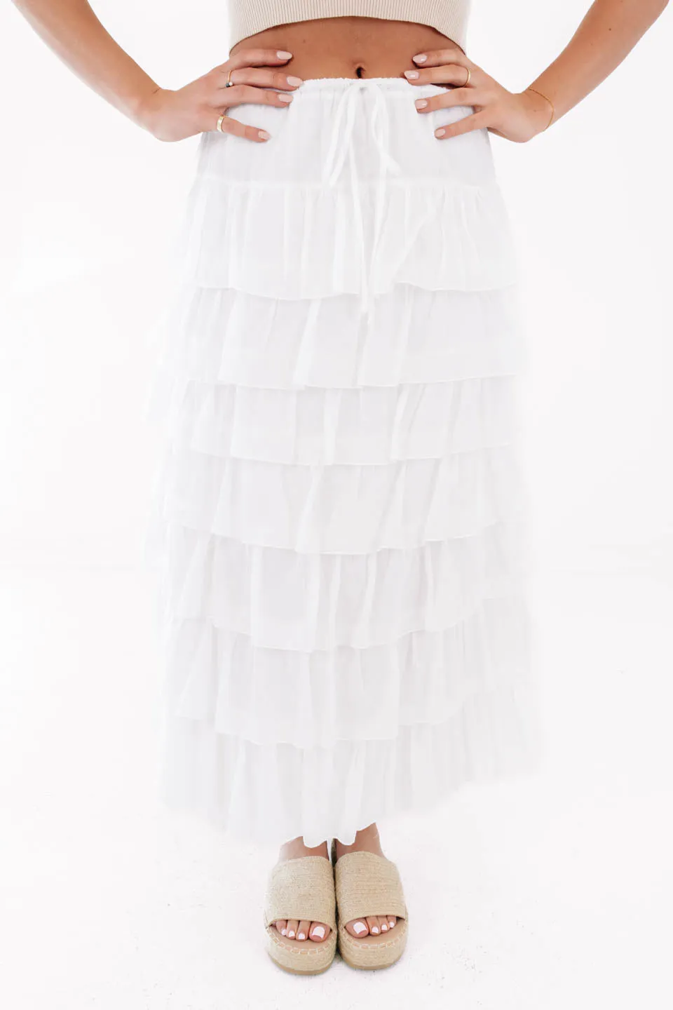 Such A Flirt Midi Skirt - White sold by The Impeccable Pig product image thumbnail 2