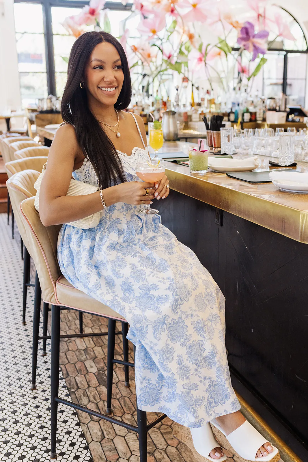 Caught My Eye Midi Dress - Blue sold by The Impeccable Pig