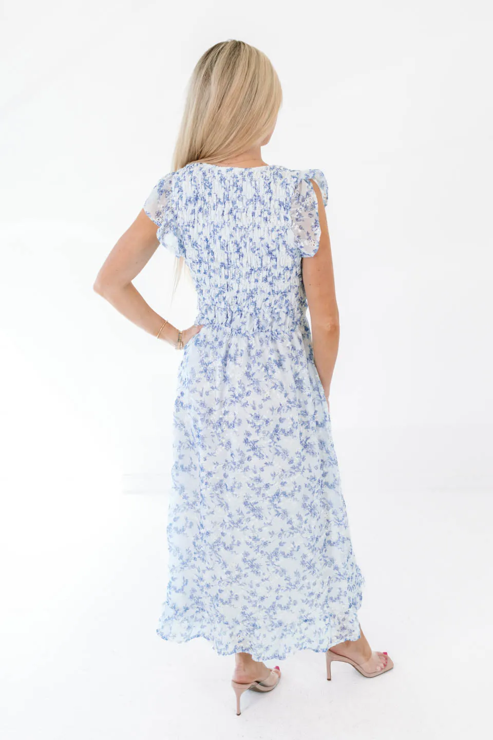 Soft Spot Midi Dress - White/Blue sold by The Impeccable Pig product image thumbnail 4