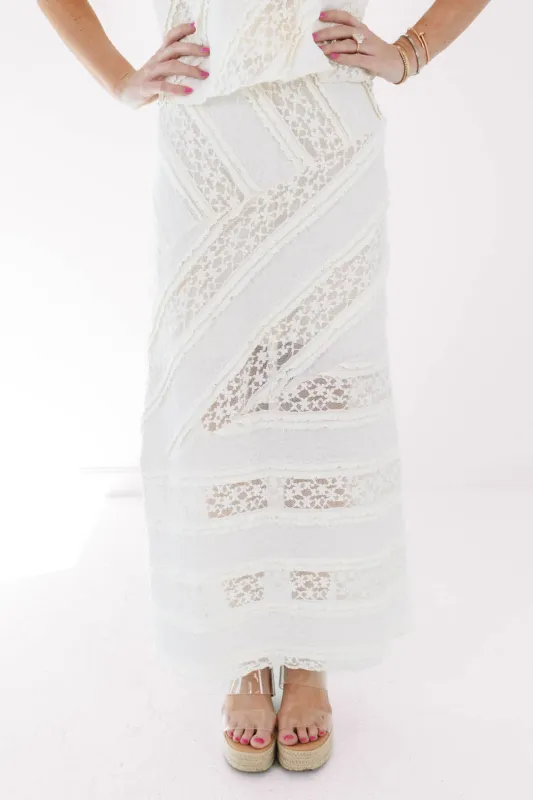 Boho Beachin' Midi Skirt - Cream made by By Together