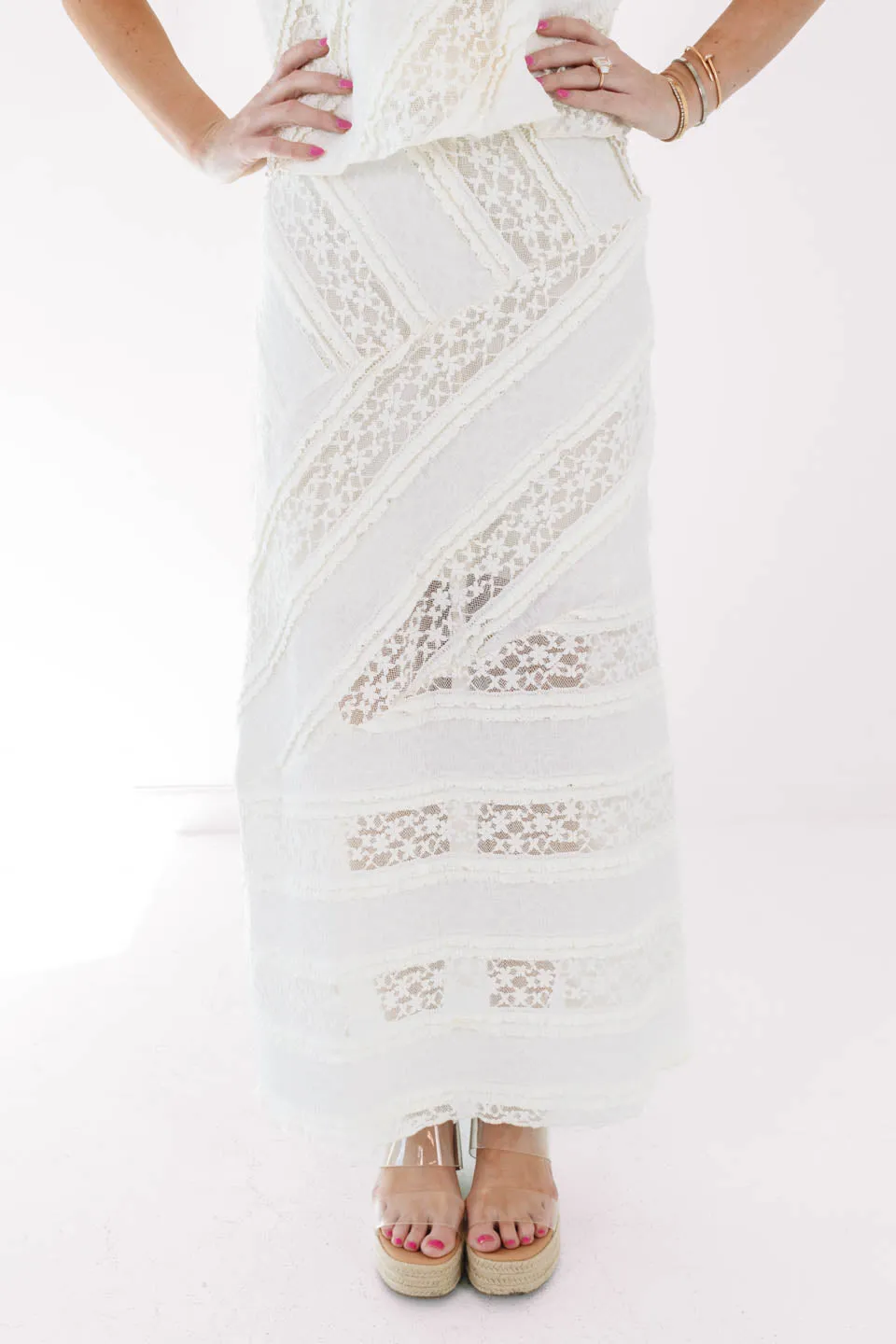 Boho Beachin' Midi Skirt - Cream sold by The Impeccable Pig
