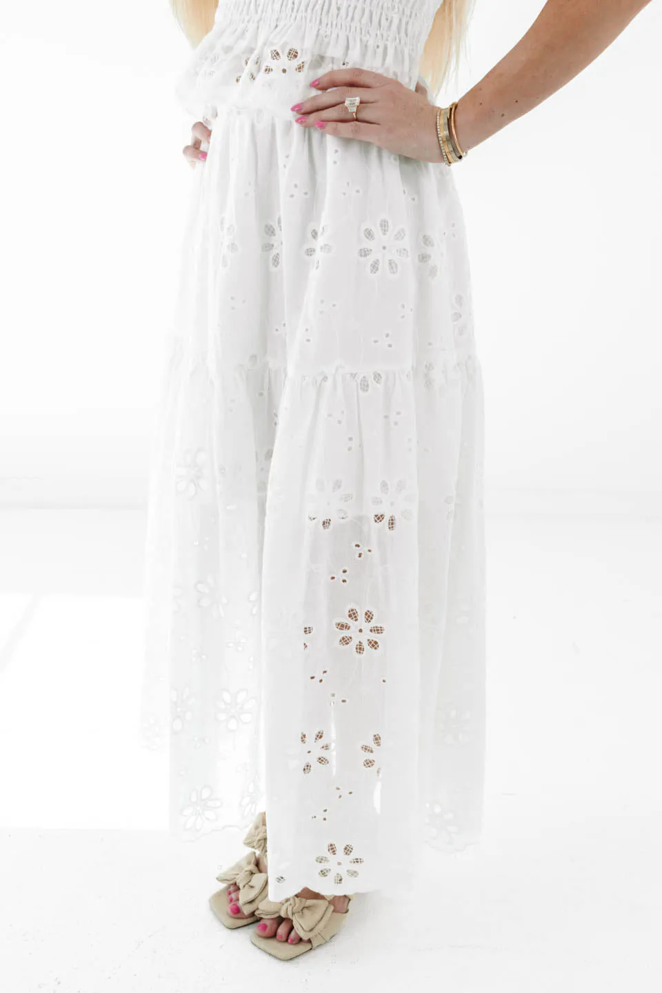 Twice As Nice Midi Skirt - White sold by The Impeccable Pig product image thumbnail 4