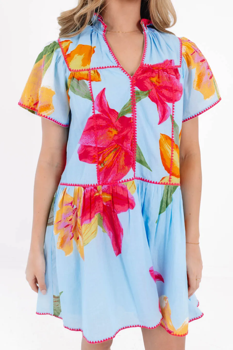 The Kiera V-Neck Dress - Blue sold by The Impeccable Pig product image thumbnail 2