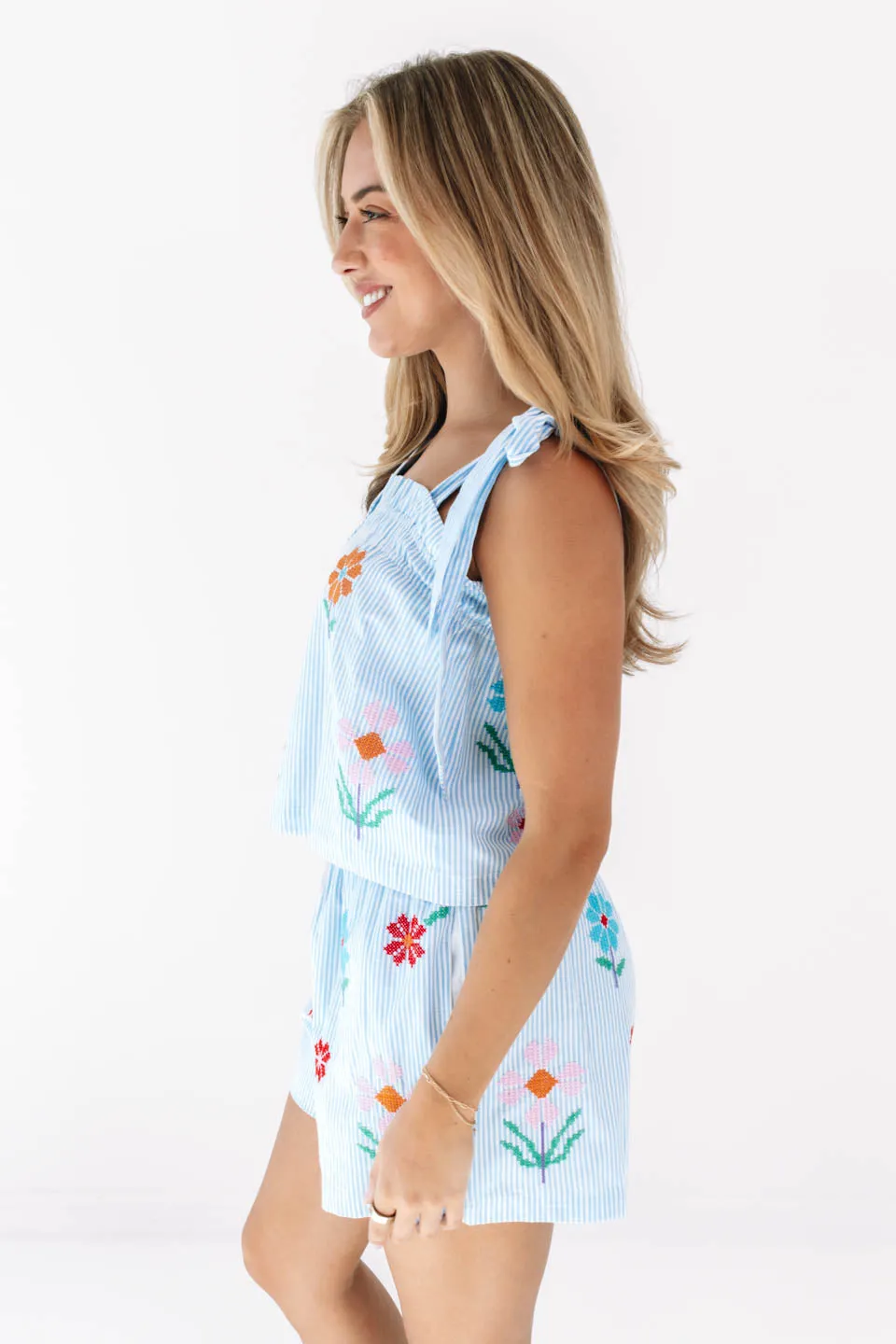 The Hunter Tie Strap Top - Blue Stripe sold by The Impeccable Pig product image thumbnail 4