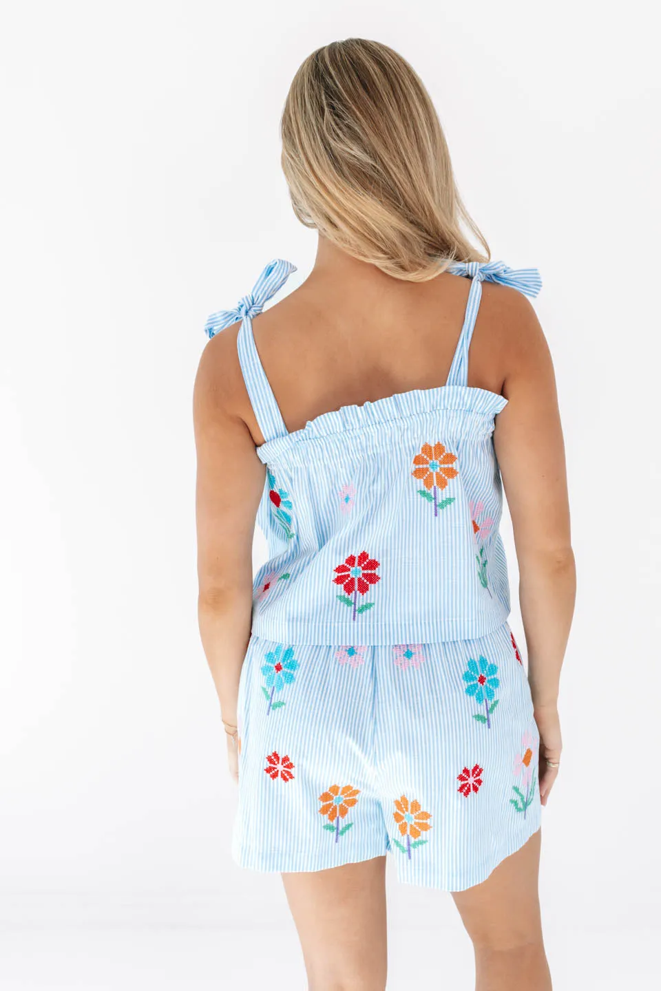 The Hunter Tie Strap Top - Blue Stripe sold by The Impeccable Pig product image thumbnail 5