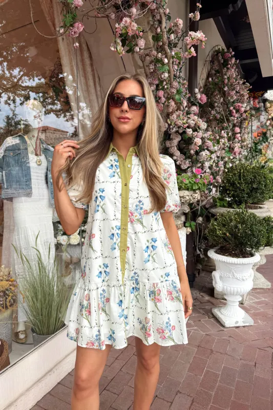 Flower Market Dress - Cream made by entro