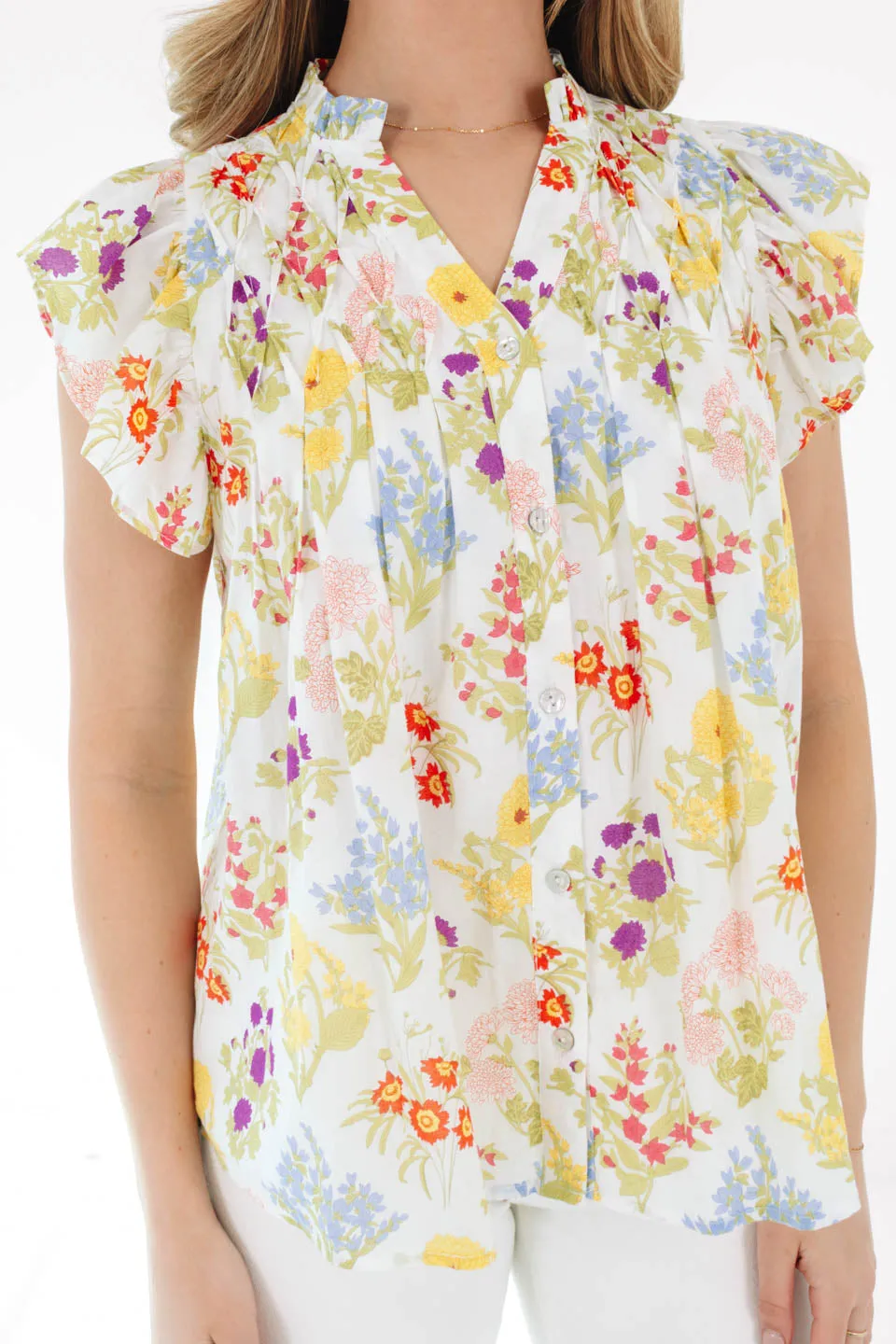 The Sandra V-Neck Top - White sold by The Impeccable Pig product image thumbnail 2