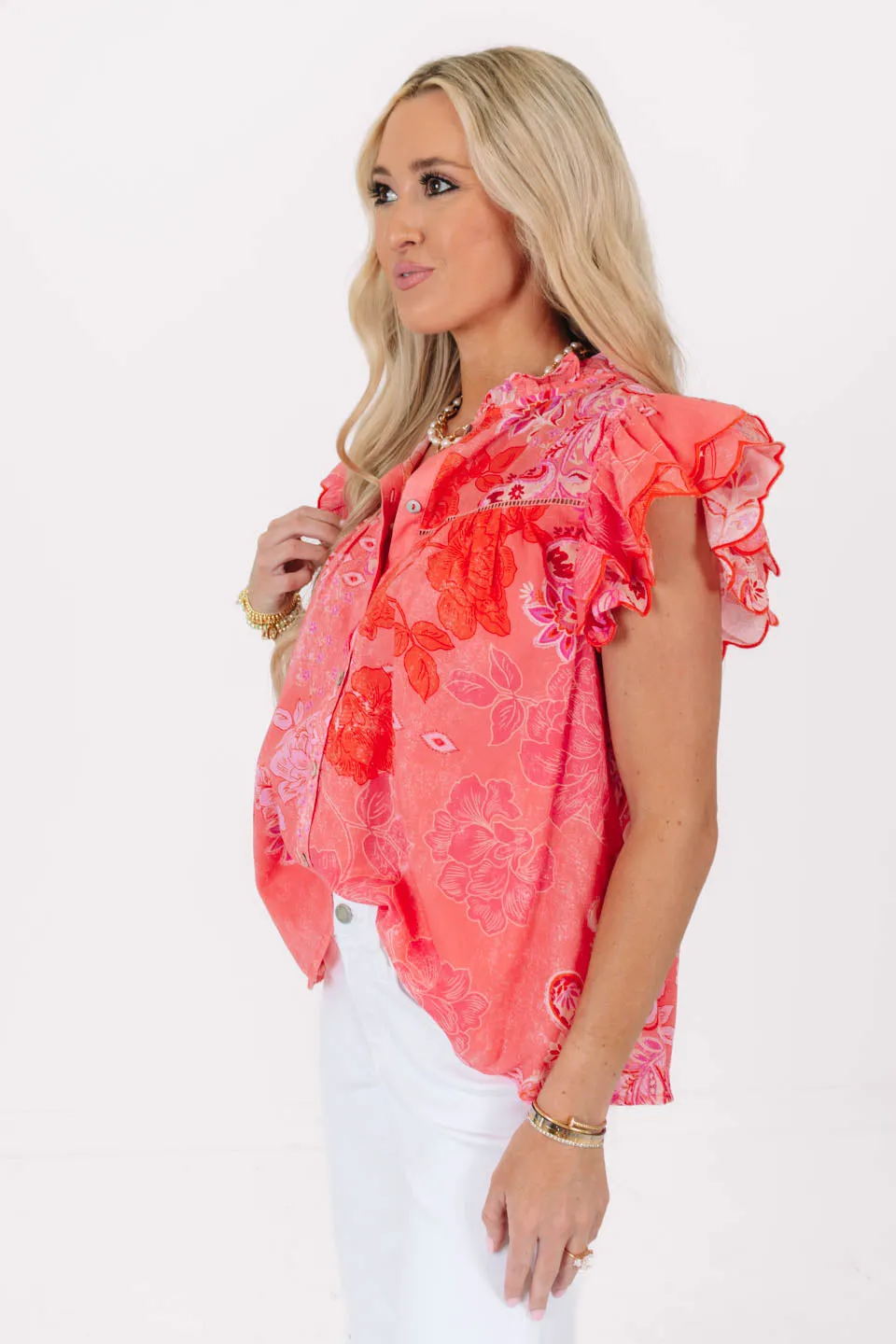 Rosy Ruffles Top - Pink sold by The Impeccable Pig product image thumbnail 5
