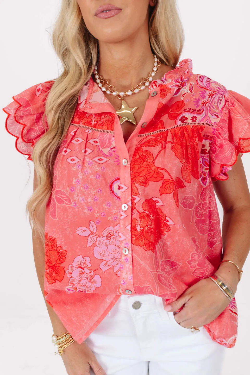 Rosy Ruffles Top - Pink sold by The Impeccable Pig product image thumbnail 3