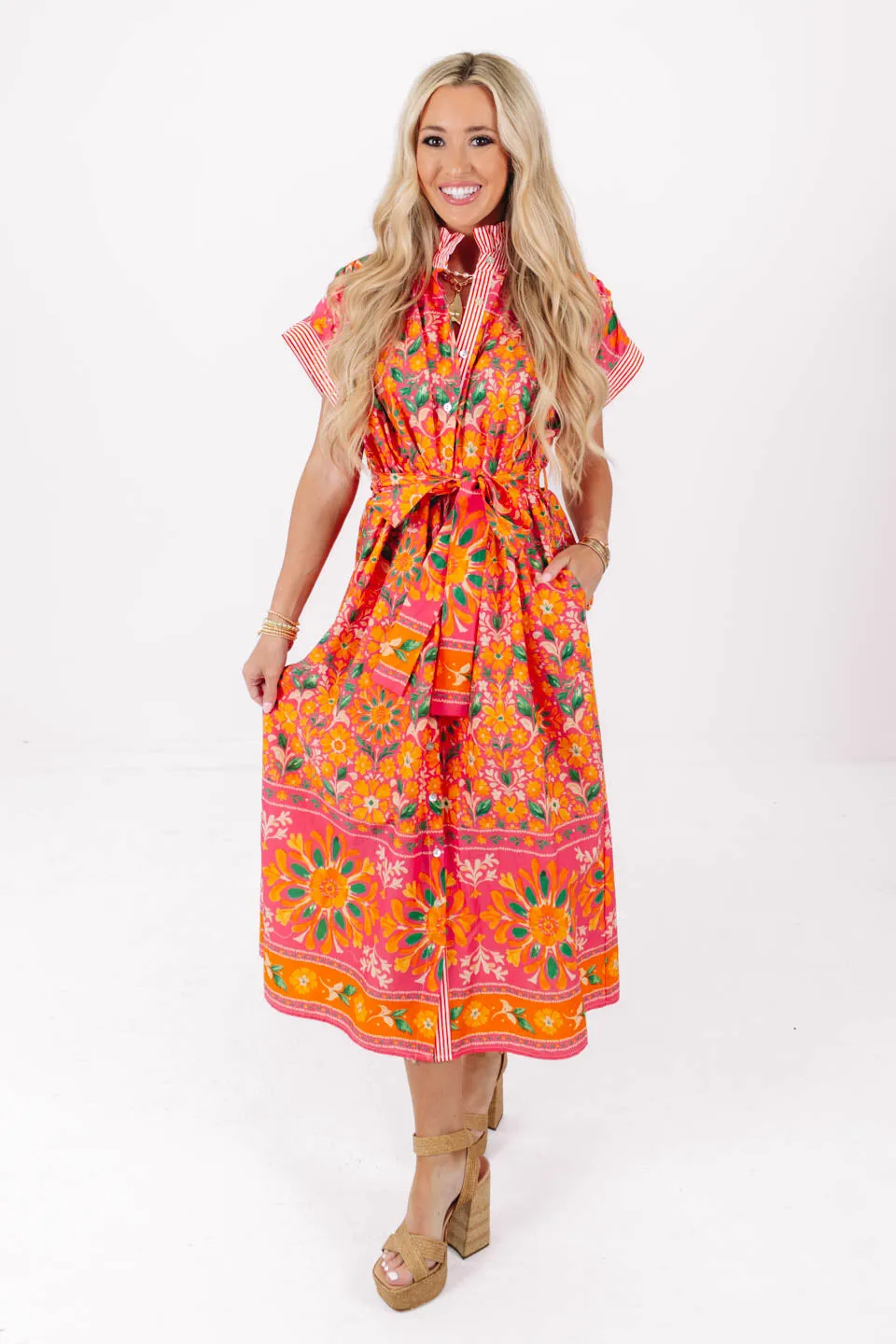The Golden Hour Midi Dress - Pink sold by The Impeccable Pig product image thumbnail 5