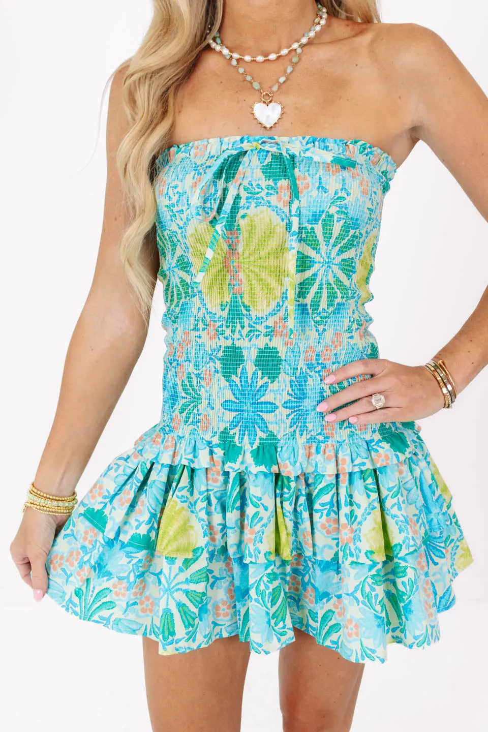 Blue Hawaiian Dress - Lime sold by The Impeccable Pig product image thumbnail 4