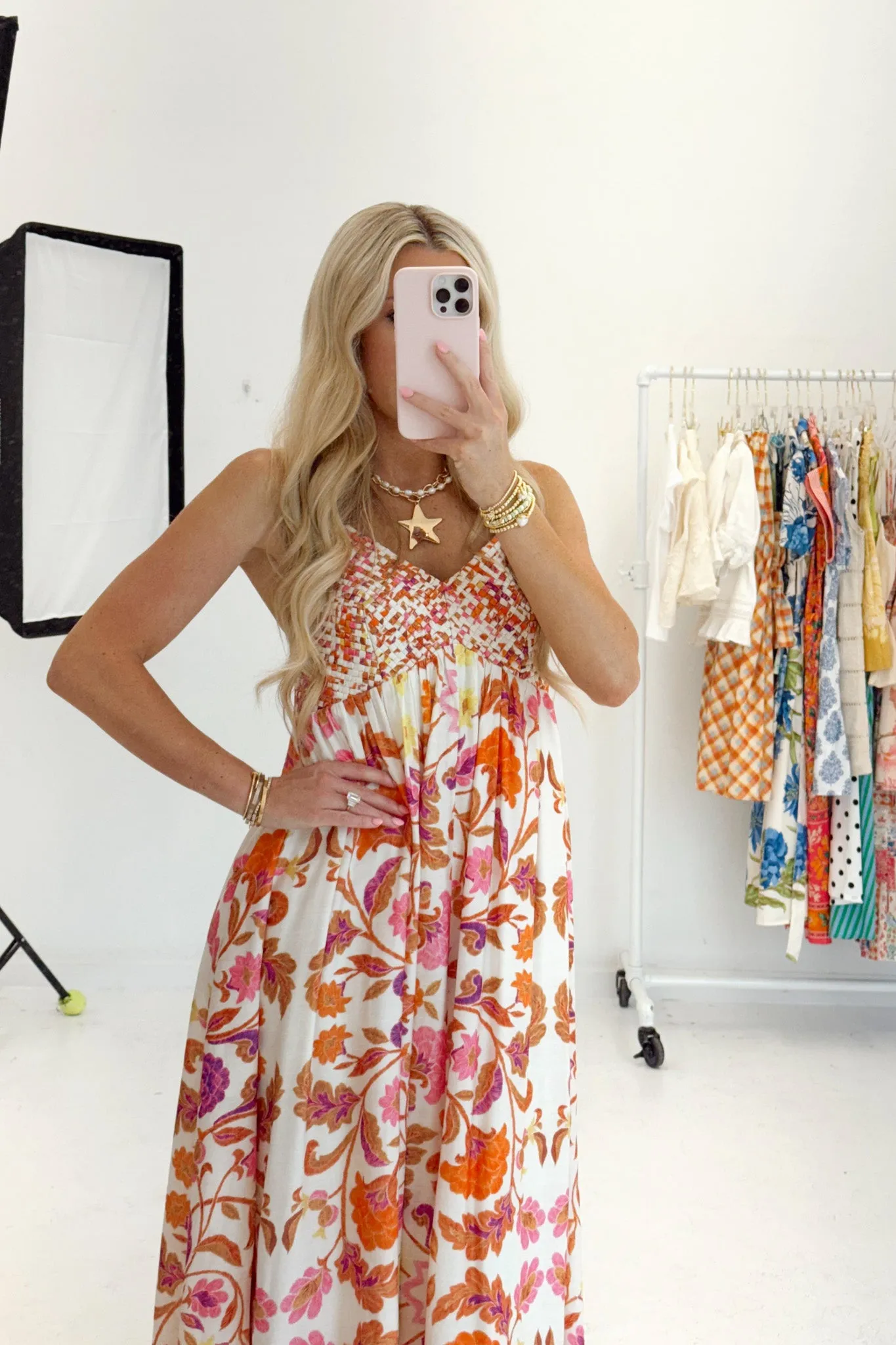 Amalfi Garden Midi Dress - Orange sold by The Impeccable Pig product image thumbnail 5