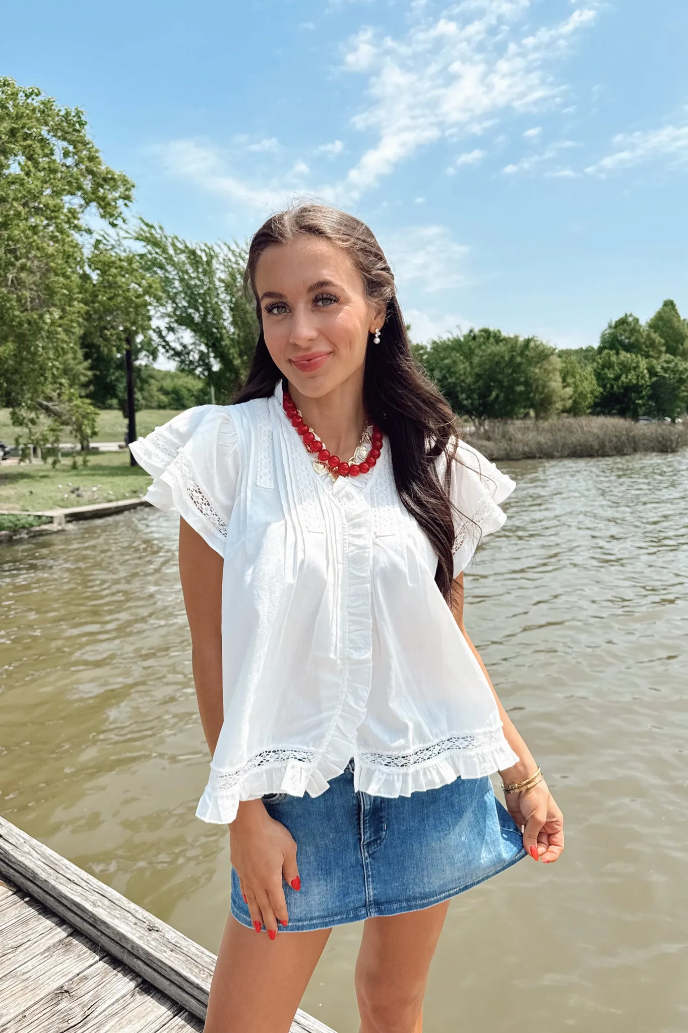 Lace And Light Top - White sold by The Impeccable Pig product image thumbnail 3