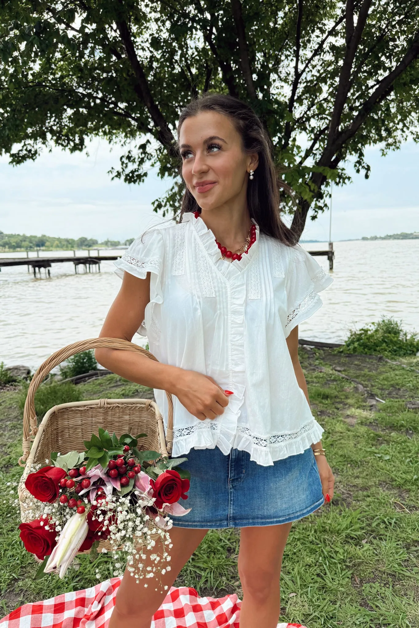 Lace And Light Top - White sold by The Impeccable Pig