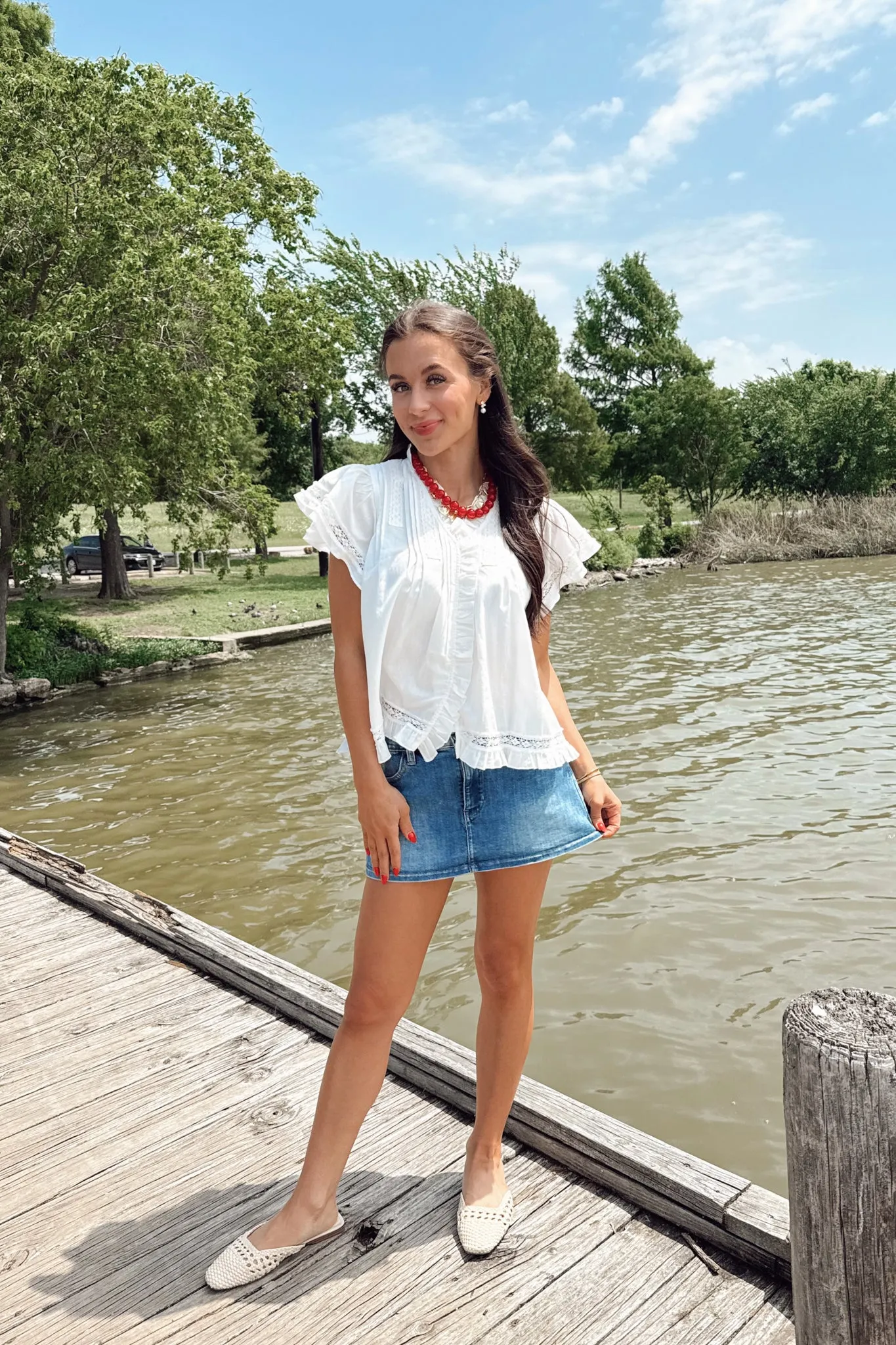 Lace And Light Top - White sold by The Impeccable Pig product image thumbnail 4