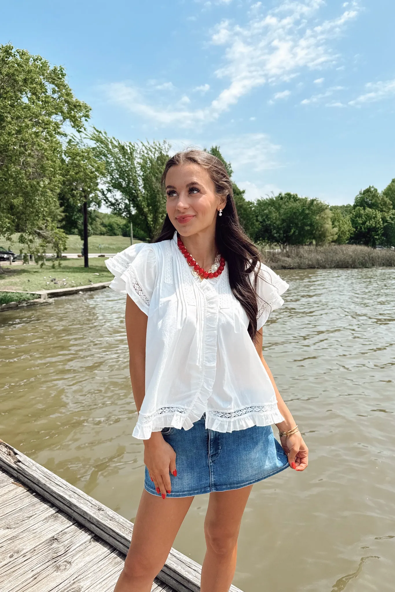 Lace And Light Top - White sold by The Impeccable Pig product image thumbnail 5