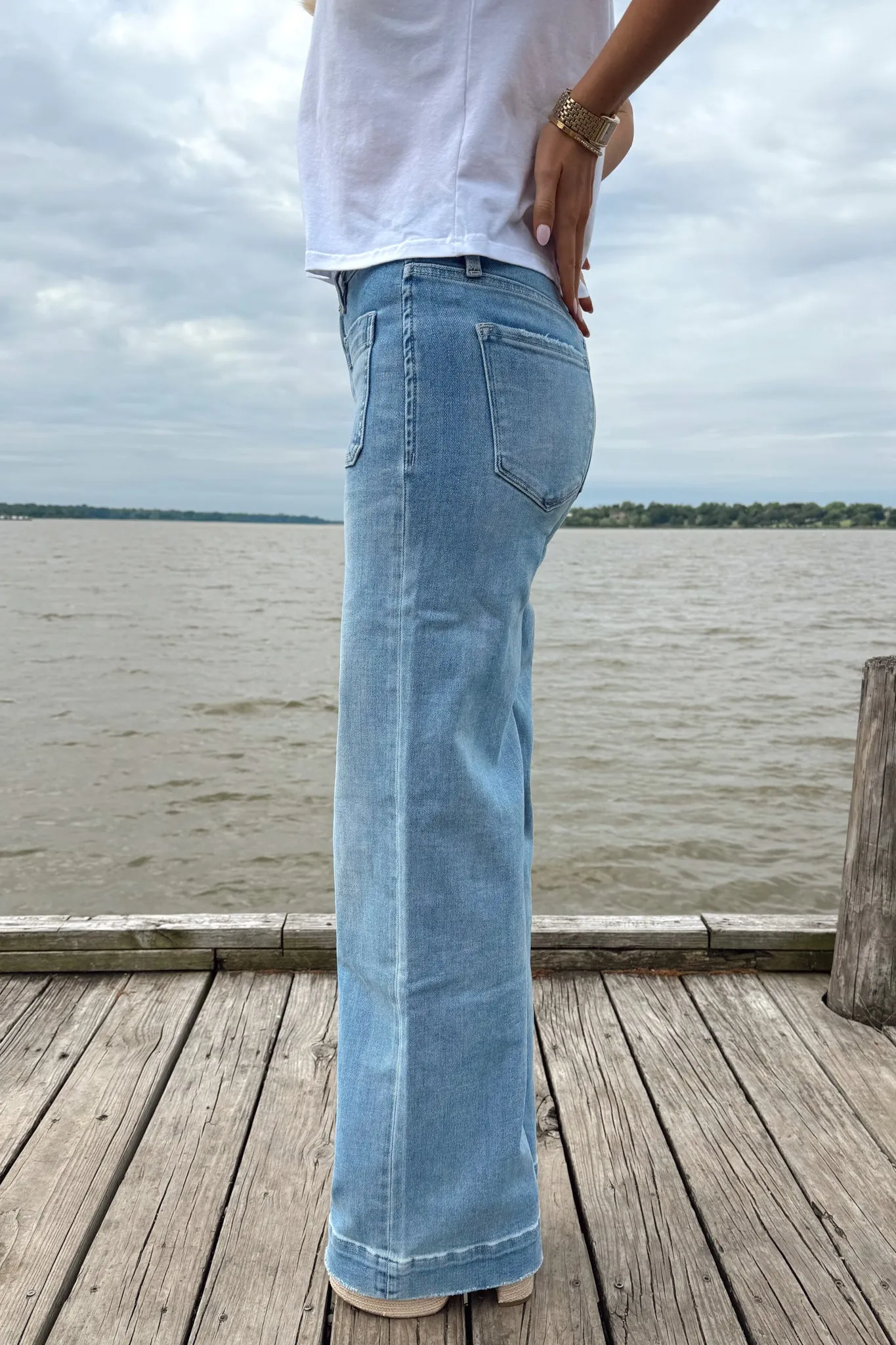 Easy Street Wide Leg Jeans - Light Wash sold by The Impeccable Pig product image thumbnail 5