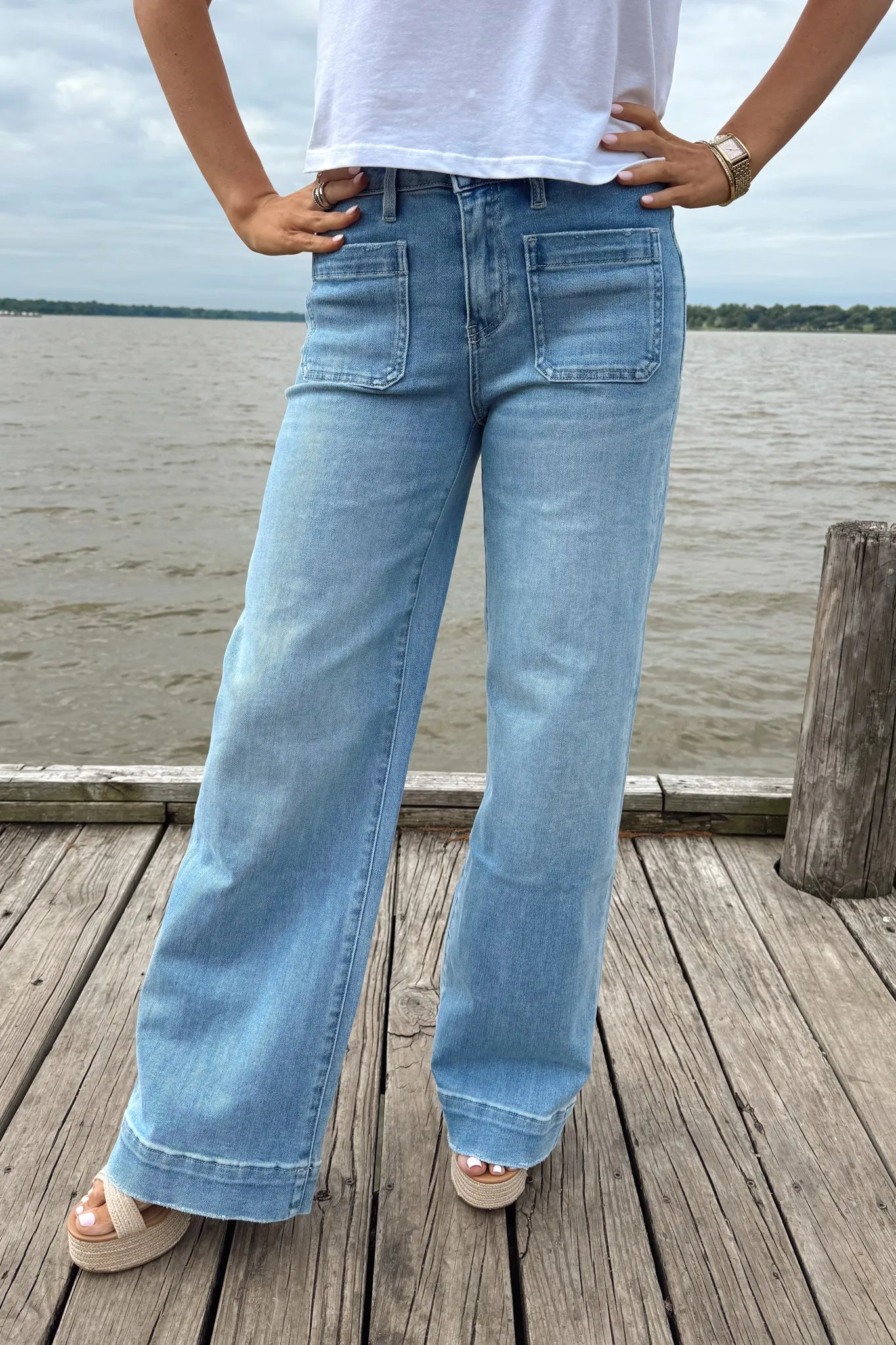 Easy Street Wide Leg Jeans - Light Wash sold by The Impeccable Pig product image thumbnail 2