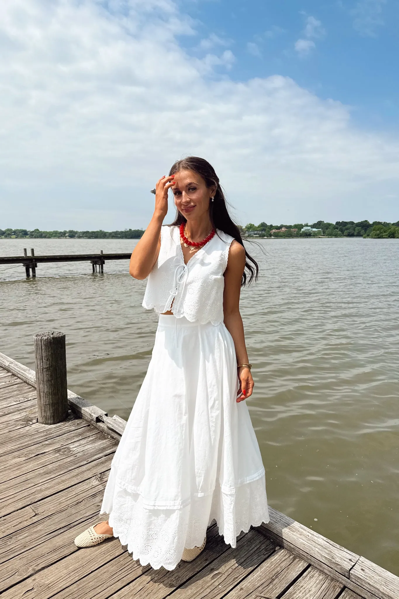 Making Memories Midi Skirt - White sold by The Impeccable Pig product image thumbnail 2