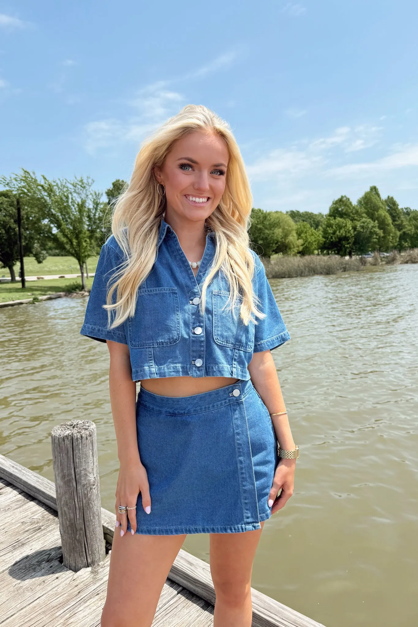 Nashville Nights Skort - Denim sold by The Impeccable Pig product image thumbnail 2