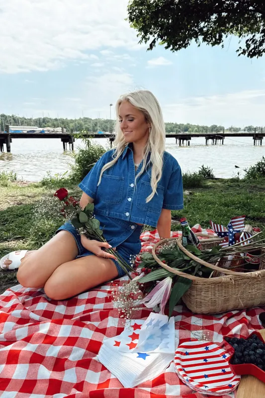 Nashville Nights Top - Denim made by MABLE