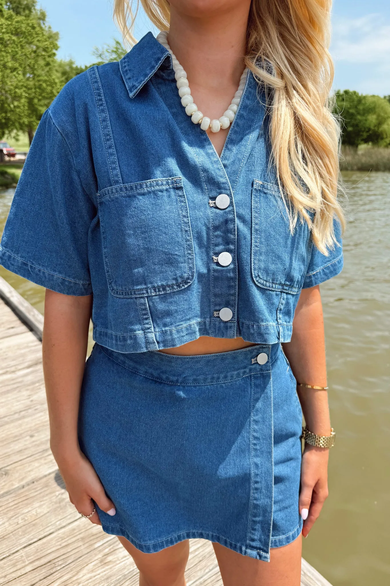 Nashville Nights Top - Denim sold by The Impeccable Pig product image thumbnail 3