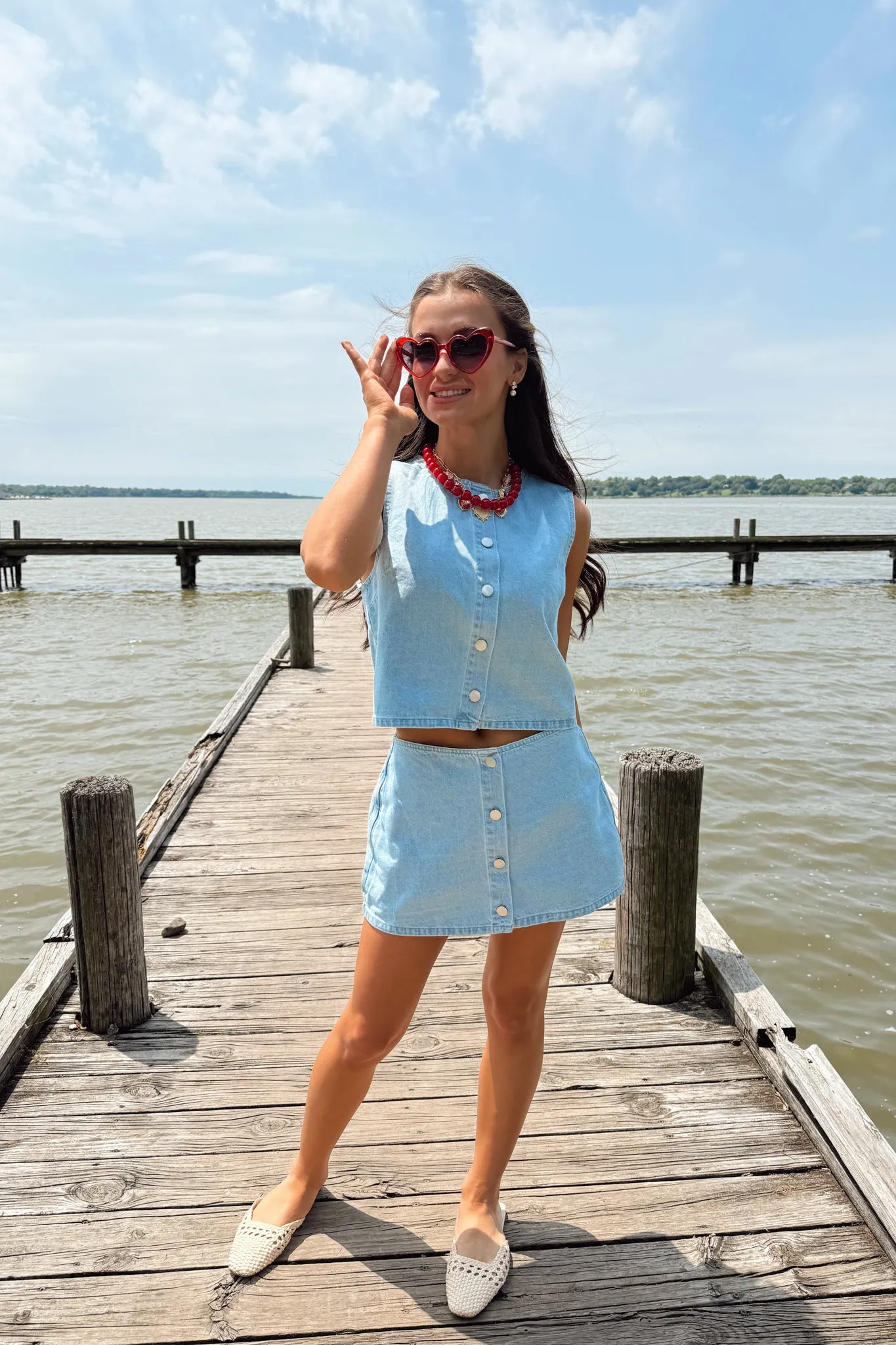 Cool Down Skort - Denim sold by The Impeccable Pig product image thumbnail 2