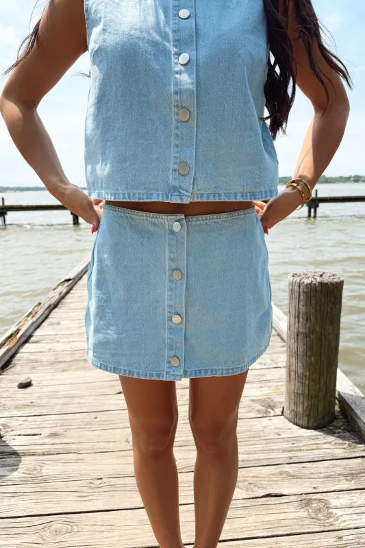 Cool Down Skort - Denim made by Le Lis
