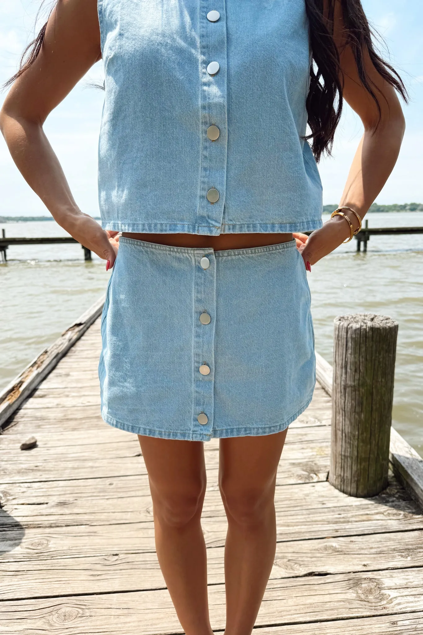 Cool Down Skort - Denim sold by The Impeccable Pig