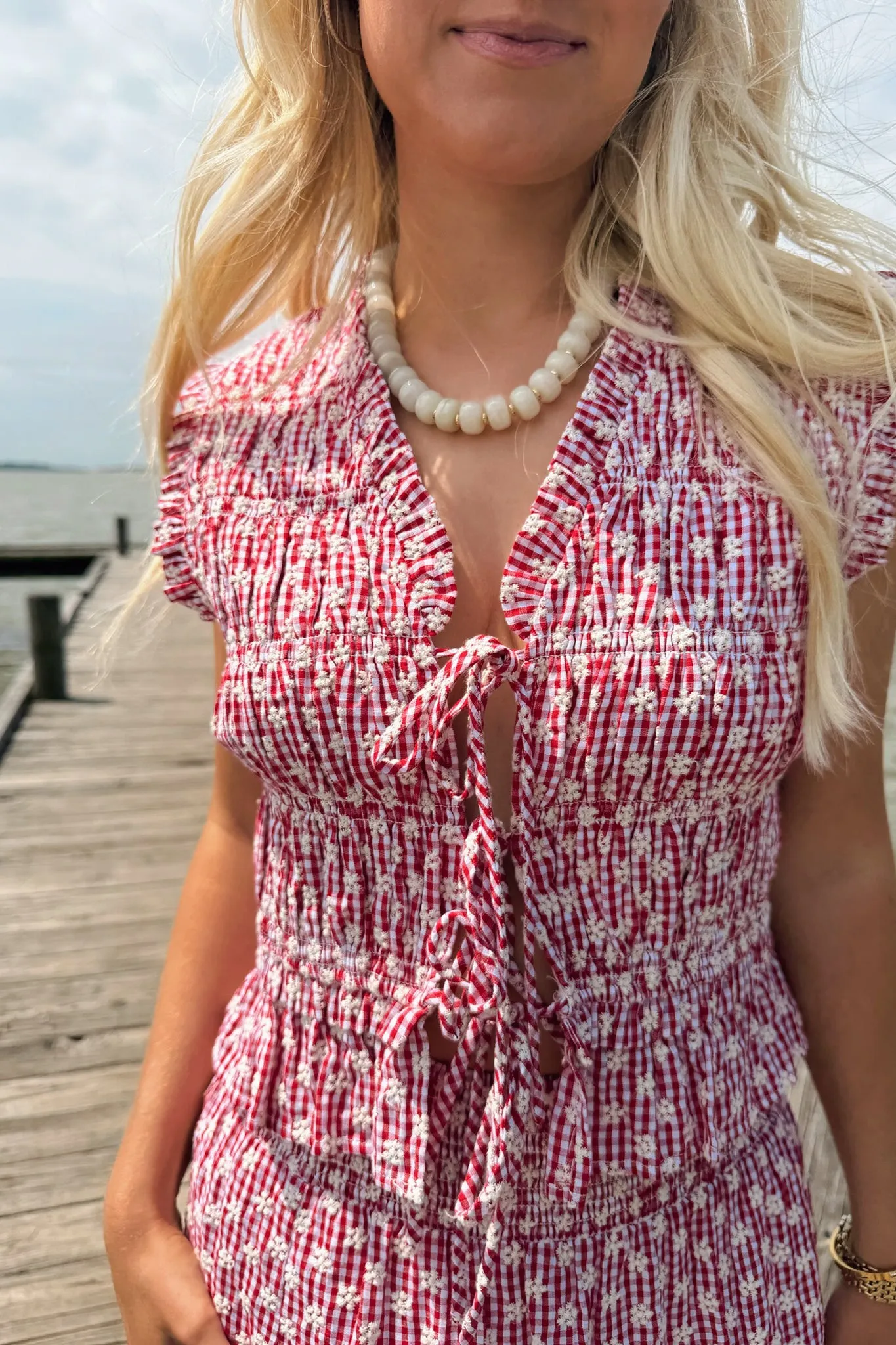 The Kendall Tie Top - Red sold by The Impeccable Pig product image thumbnail 4