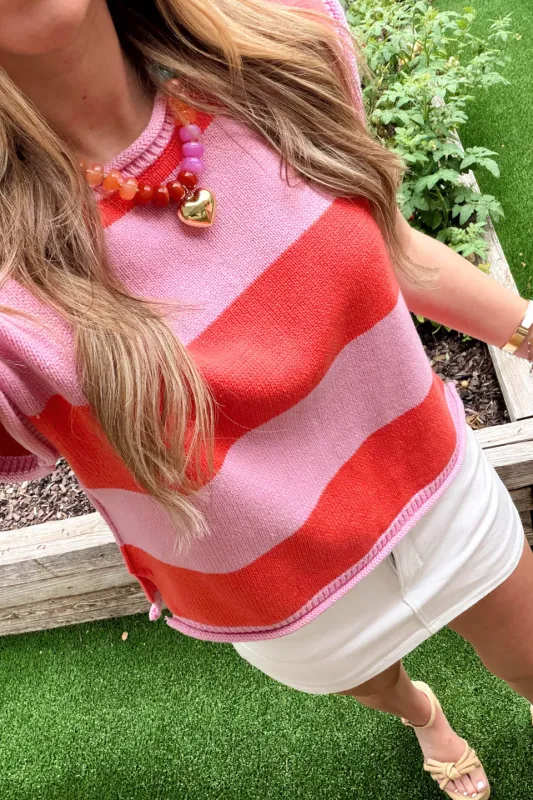 Citrus Kiss Top - Pink/Orange made by entro