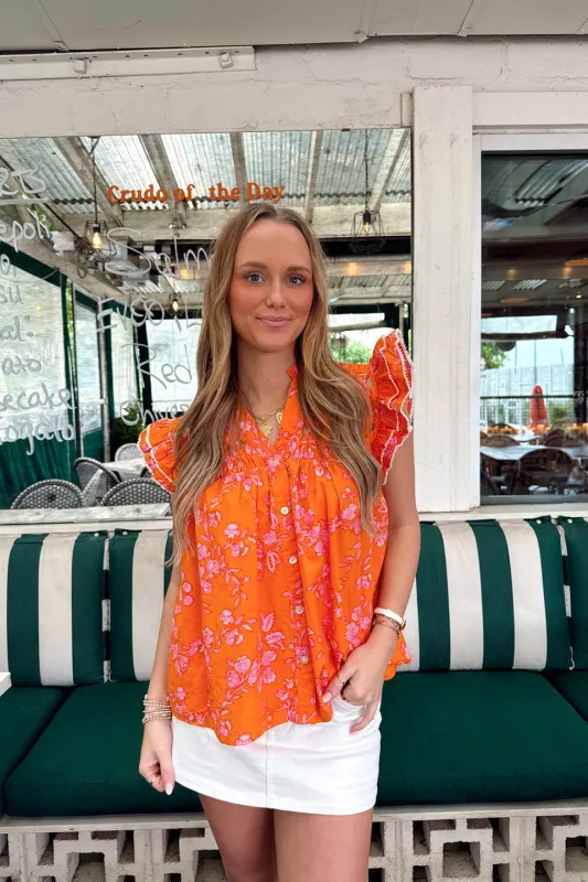 Peachy Keen Top - Orange made by THML