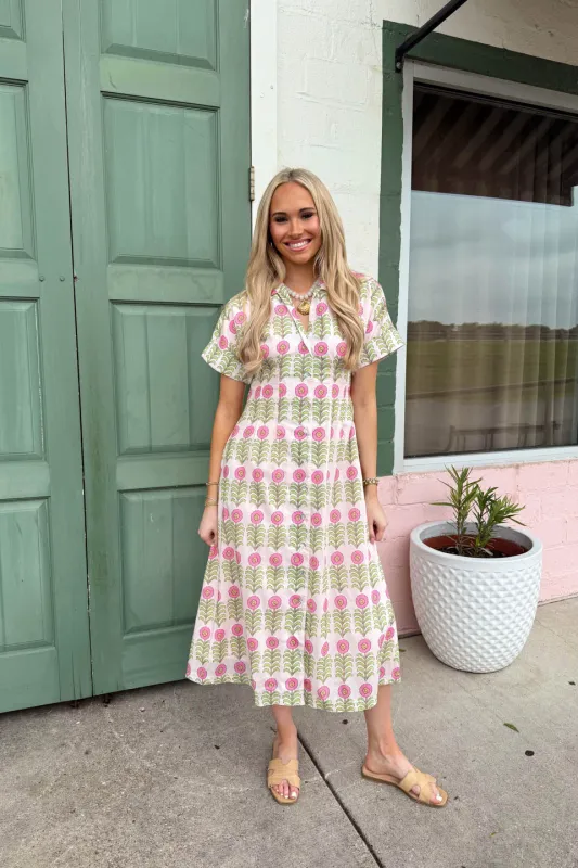 Bloom Babe Midi Dress - Pink made by THML
