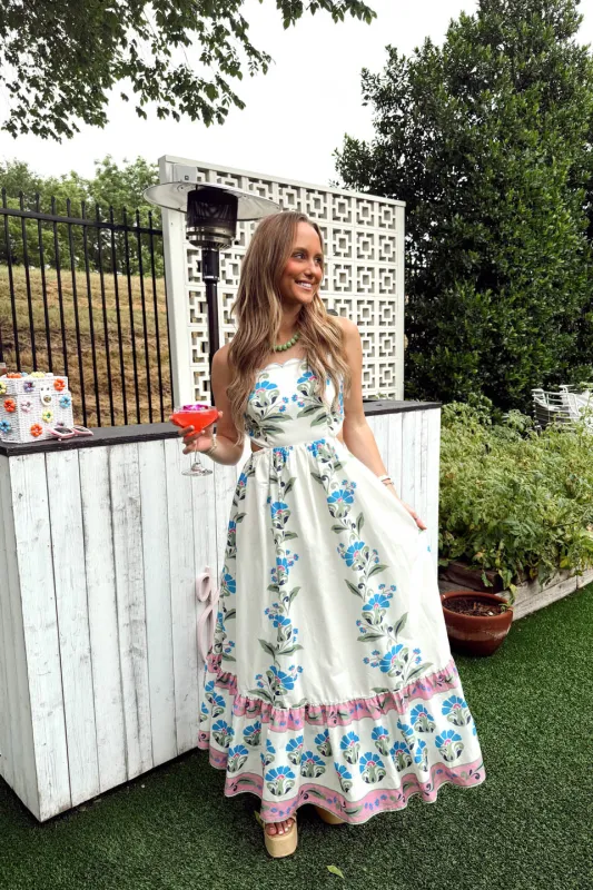 French Countryside Midi Dress - White made by MABLE