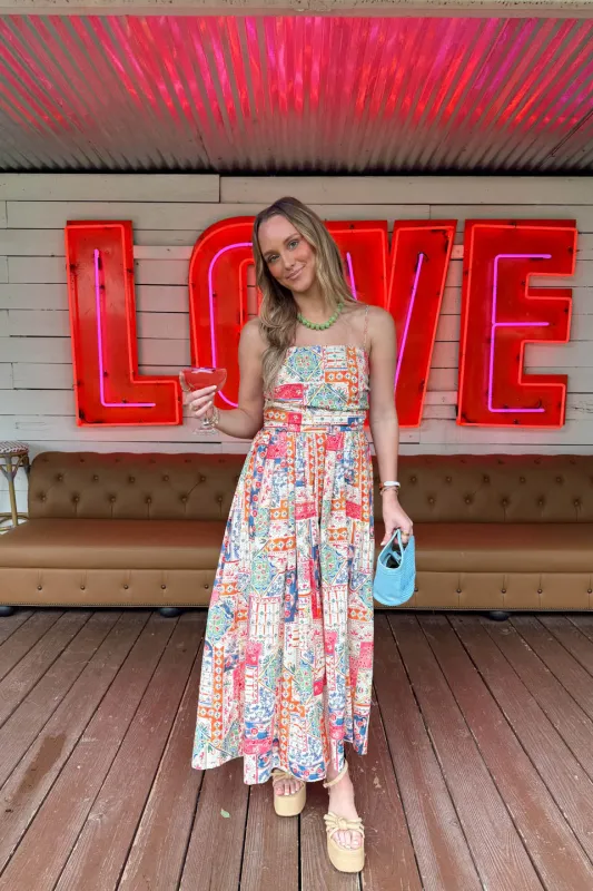 Bandana Babe Midi Dress - Multi made by Pinch