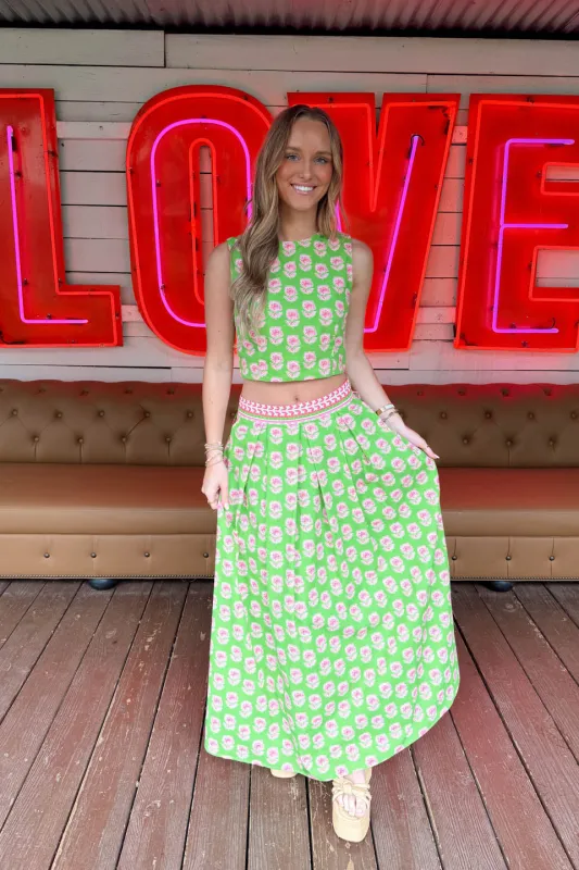 Green Goddess Midi Skirt - Green made by TCEC
