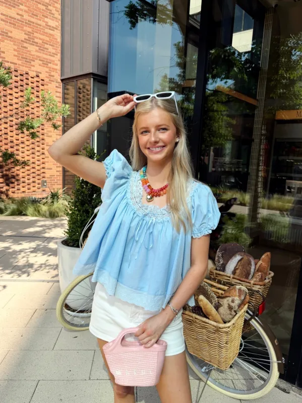 Southern Charm Top - Blue made by MABLE