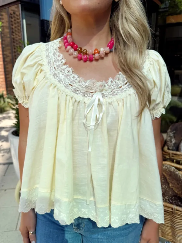 Southern Charm Top - Yellow made by MABLE