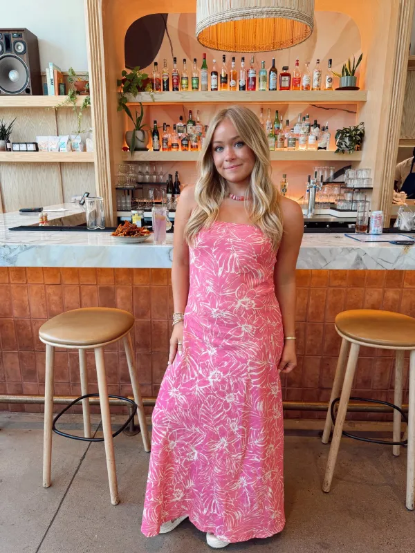Sunset In Maui Midi Dress - Pink made by Olivaceous